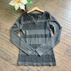 Lucky Crochet Lace Long Sleeve Tee